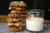 Fresh baked gluten-free vegan cookies and milk.