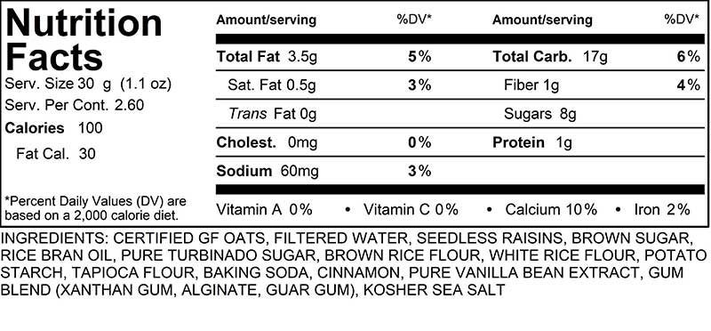 Gluten Free Vegan Oatmeal Raisin Cookie