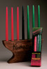 12" Hand-Dipped Kwanzaa Candles Taper  (3 Red, 1 Black, 3 Green Tapers) Gift Box (17 Sets Per Case)  With Self-Fitted End