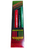 10" Hand-Dipped Kwanzaa Candles Taper  (3 Red, 1 Black, 3 Green Tapers) Gift Box (17 Sets Per Case)  With Self-Fitted End