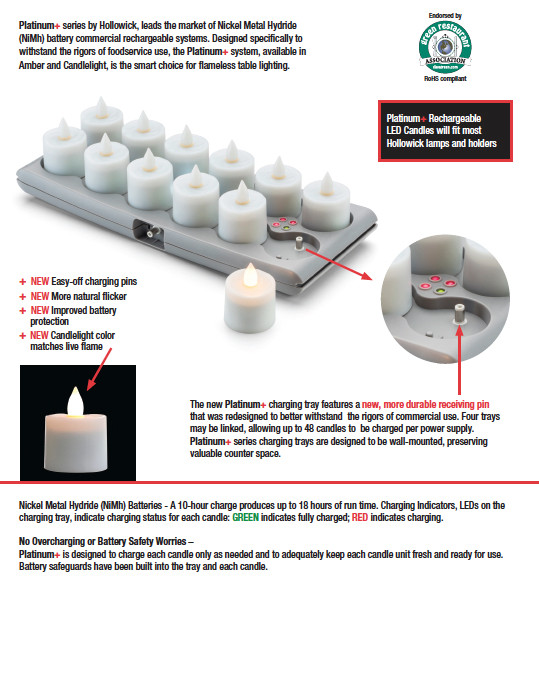 Flameless Smart Candle Platinum+ Rechargeable Replacement Candles