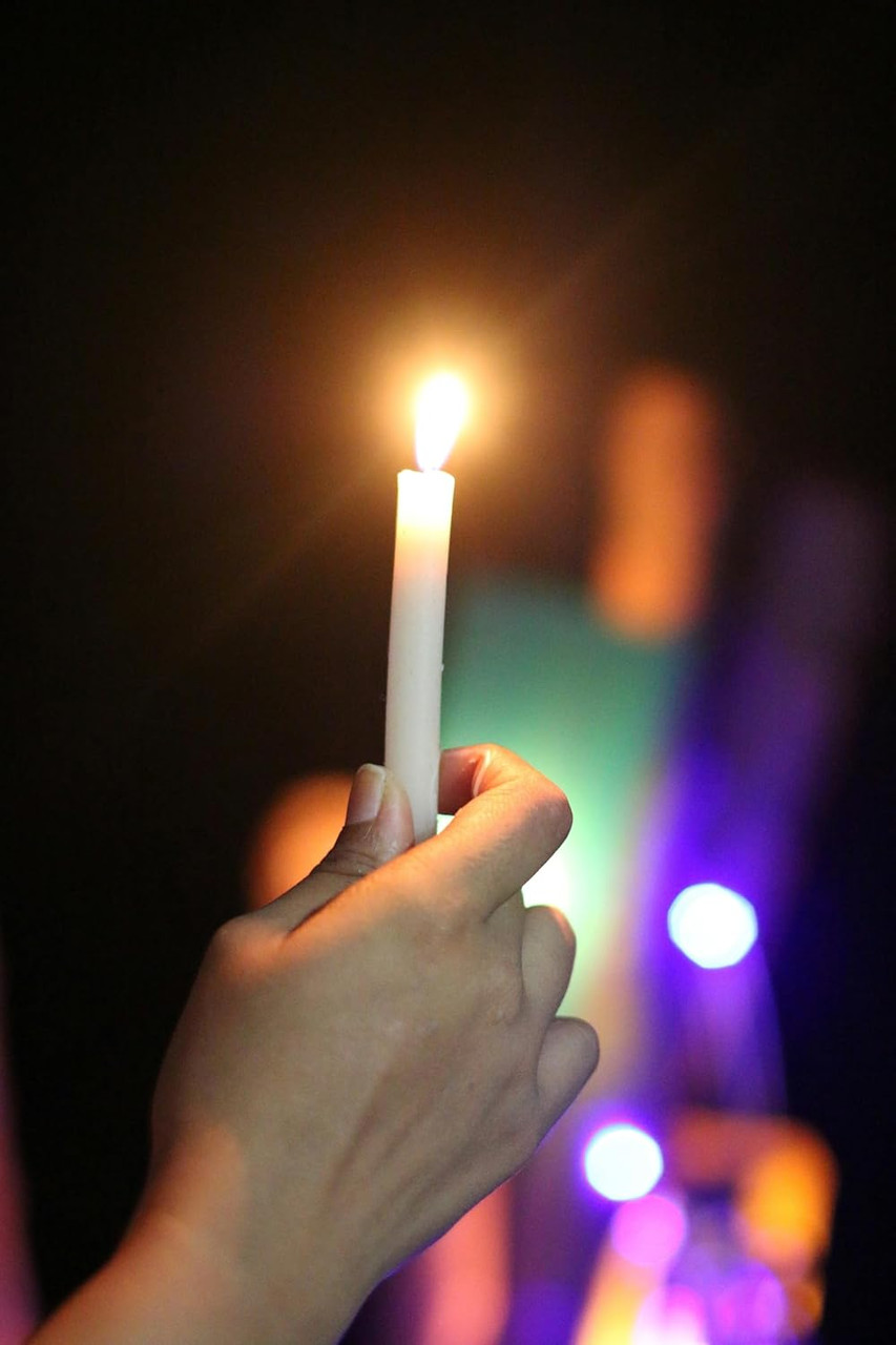 10 Pcs White Unscented 4 Inch Taper Candles, Household General Usage...