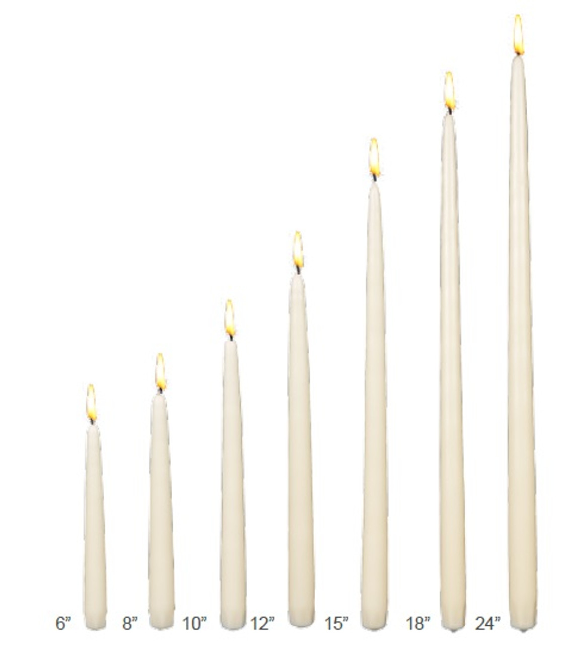 5.5 diameter by 10, 12, 15 Tall Bulk Wax Hollow Candles