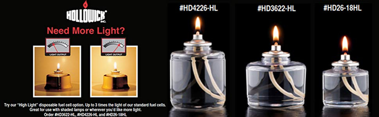 Hollowick HD4226-HL Disposable 26 Hour High Light - Liquid Fuel Cell  Candle- Hotel & Restaurant Set of 36 - For Commercial Foodservice Use Only  - D'light Online Inc