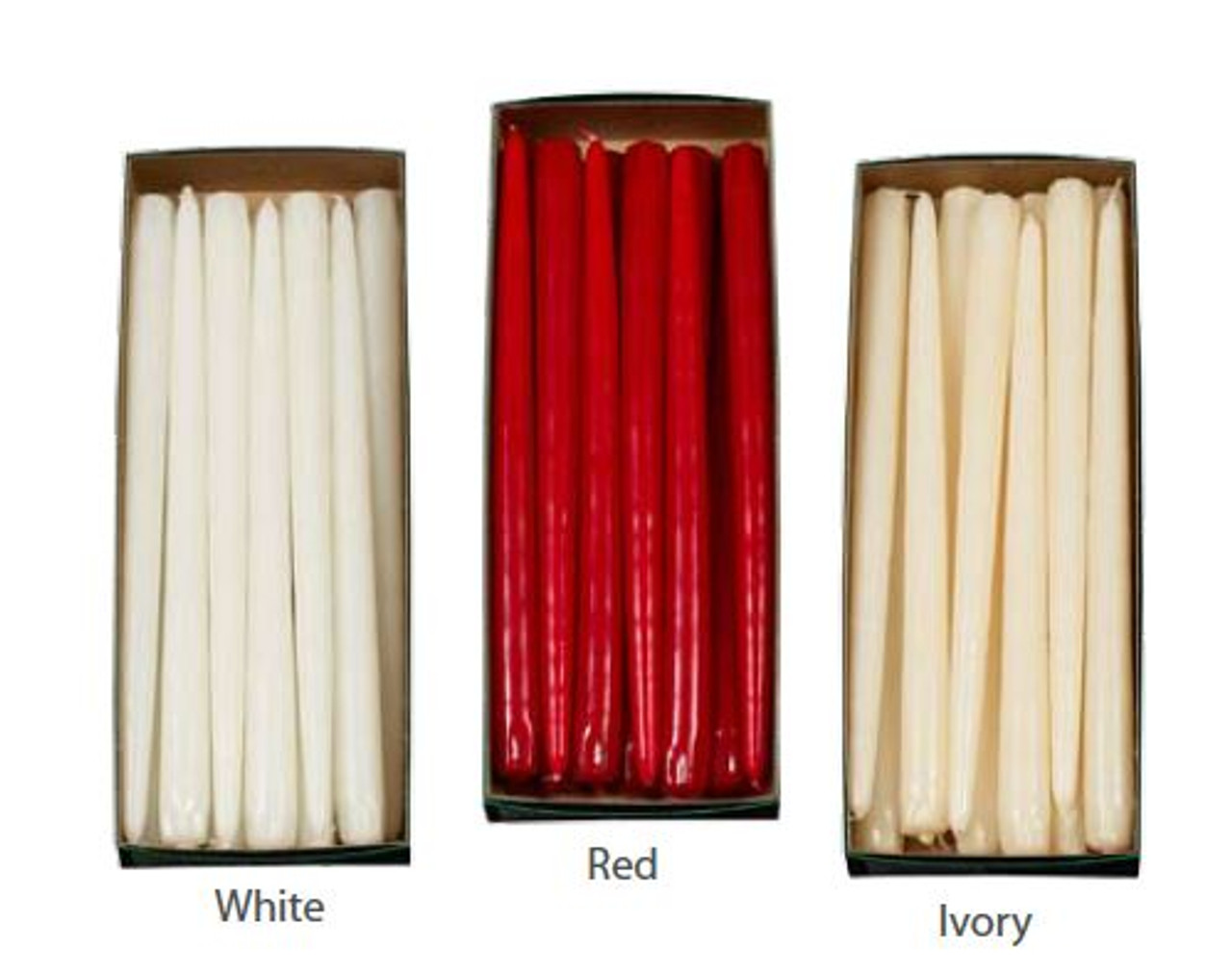 12 Inch Taper Candles Bulk (144 Pieces of The Same Color Per case