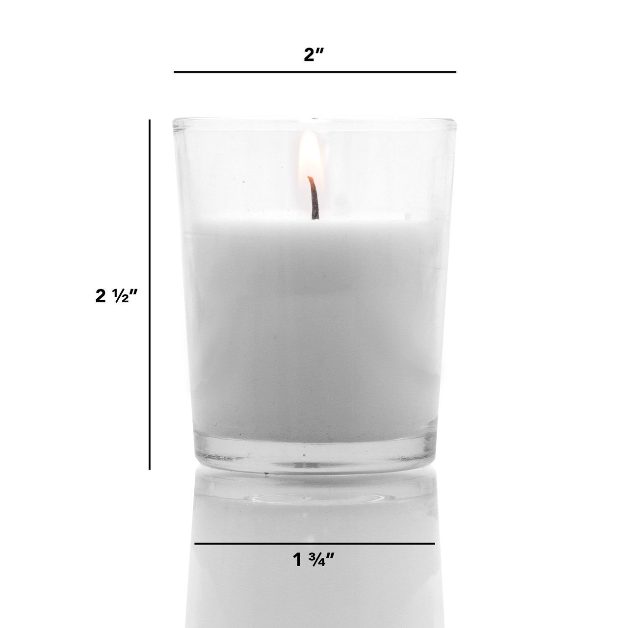 10 Hour Straight Glass "Party Votive" Poured Votive Candles Case of 75