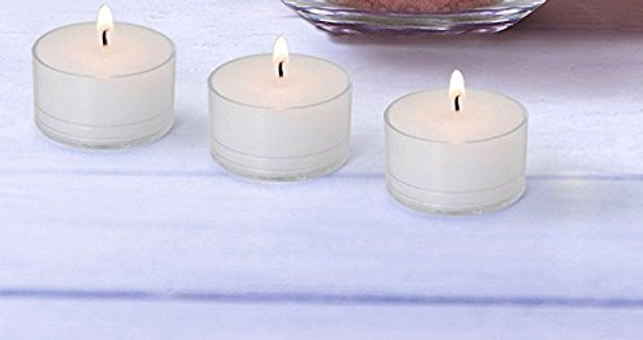 7 Hour Clear Cup Tealight Candles Extended Burn In Plastic Tealight Cups  Unscented White Tealight Candles