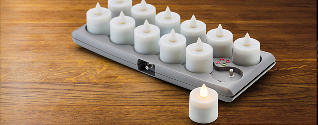 Flameless Smart Candle Platinum+ Rechargeable Replacement Candles - Set of  12 - D'light Online Inc