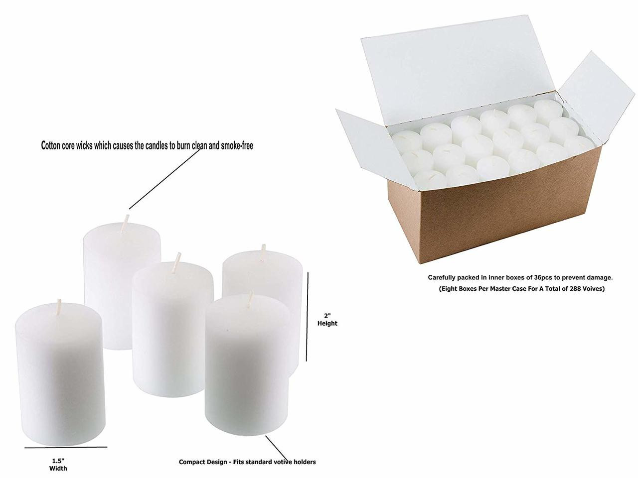 General Wax & Candle  8-HOUR UNSCENTED VOTIVE CANDLE (Bulk
