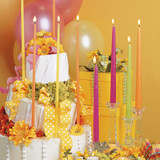 Sweet 16 Ceremony and Cake Hand- Dipped Tiny Floral Tapers  Candles - Box 12 candles