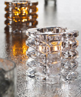 Faceted Cube Votive Glass Lamp