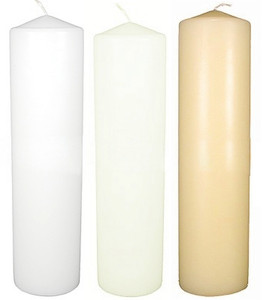 4'' Tall x 2.8'' White Wax Pillar Candle - Bulk - Potomac Floral Wholesale