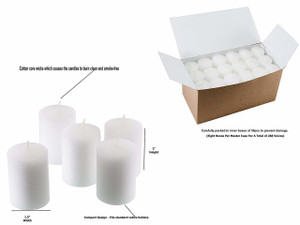 15 Hour Unscented White Emergency And Events Bulk Votive Candles For Wedding Votives, Luminary Candles, Restaurants, Churches, Bars, Parties, Spa and Decorations (Set of 288 - 15 Hour Straight sided Votives)