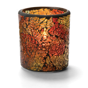Crackle Votives Red and Gold
