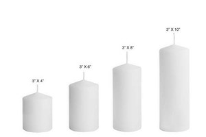 3 X 10 Bulk Event Pack Round Unscented Vase Fit Pillar Candles (12 Pcs Bulk)