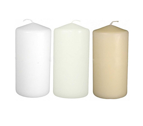 3 X 6 Inches Wholesale Pillar Candle Bulk Full Case - Set of 12 Per Case D'light Online Inc