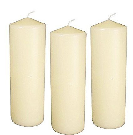 3" X 8" Bulk Event Pack Round Unscented Vase Fit Pillar Candles (12 Pcs