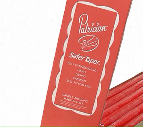 Safer Self-Extinguish Hand-Dipped Taper Candle Wrapped Dripless and Smokeless  With Self-Fitted End