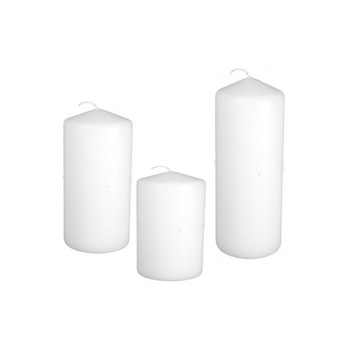 Assorted Vase Fit Pillar Candle Set – 3 Pack (3x4, 3x6, 3x8) – A