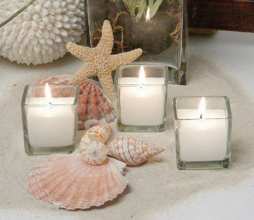 Poured Glass Filled Votive Set of 6