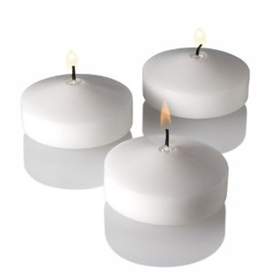 3'' White Floating Wax Candle - Bulk Event Pack - Potomac Floral Wholesale