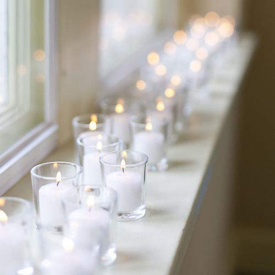 15 Hour Unscented White Emergency And Events Bulk Votive Candles For Wedding Votives, Luminary Candles, Restaurants, Churches, Bars, Parties, Spa and Decorations (Set of 144 15 Hour Straight sided Votives)