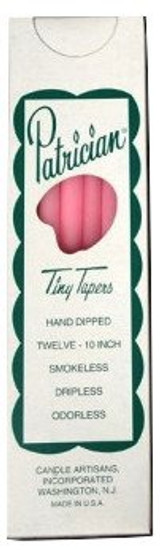 10 Hand-DIpped Inch Bulk Tiny Taper Candles Drip less - Pack of 12