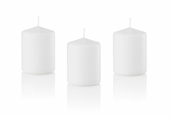 3 X 4 Inch Bulk Event Pack Round Unscented Vase Fit Pillar Candles (12 Pcs Bulk)