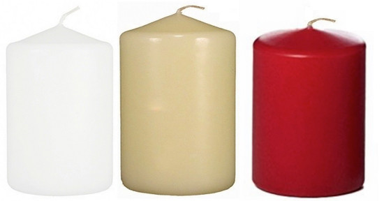 3 X 4 Inch Bulk Event Pack Round Unscented Vase Fit Pillar Candles (12 Pcs Bulk)