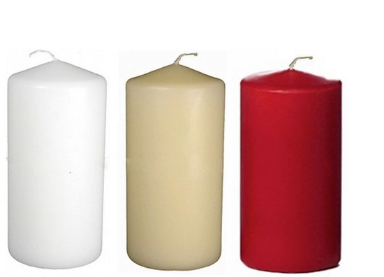 3 X 6 Inch Bulk Event Pack Round Unscented Vase Fit Pillar Candles (12 Pcs Bulk)