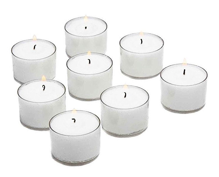 Tealight Candles, Giant 100 Bulk Packs, White Unscented European Smokeless  Clear Cup Tea Lights for Shabbat, Weddings, Christmas, Home Decorative- 100