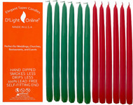Premium Hand Dipped Holiday Individually Wrapped Taper Candles Unscented, Dripless, Smokeless  and With Self-Fitted End - Candlesticks for Home Décor, Restaurant, Wedding  & Party (Set of 12)