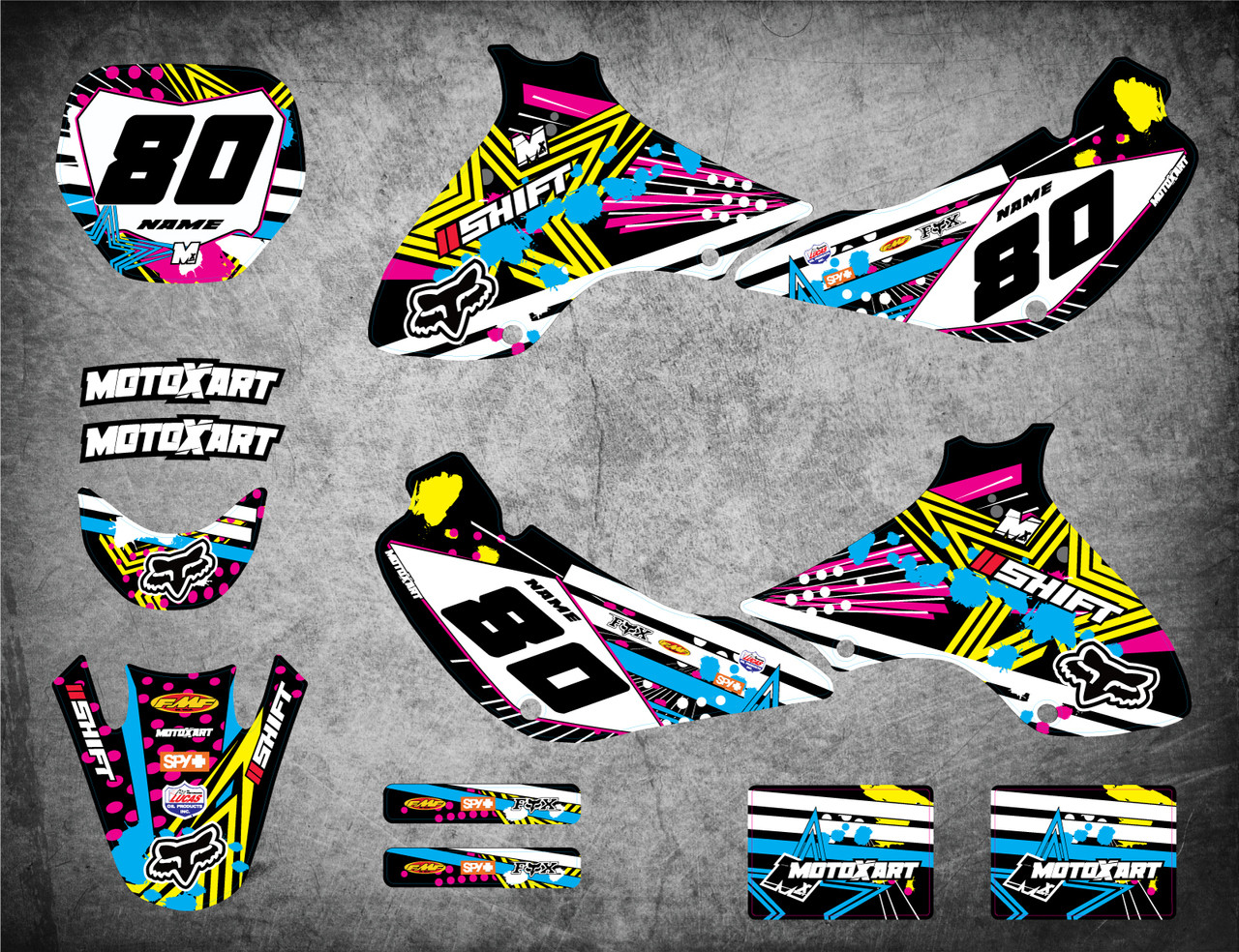 JR 80 / DRZ 70 PINNED Style Full Sticker Kit - MotoXart