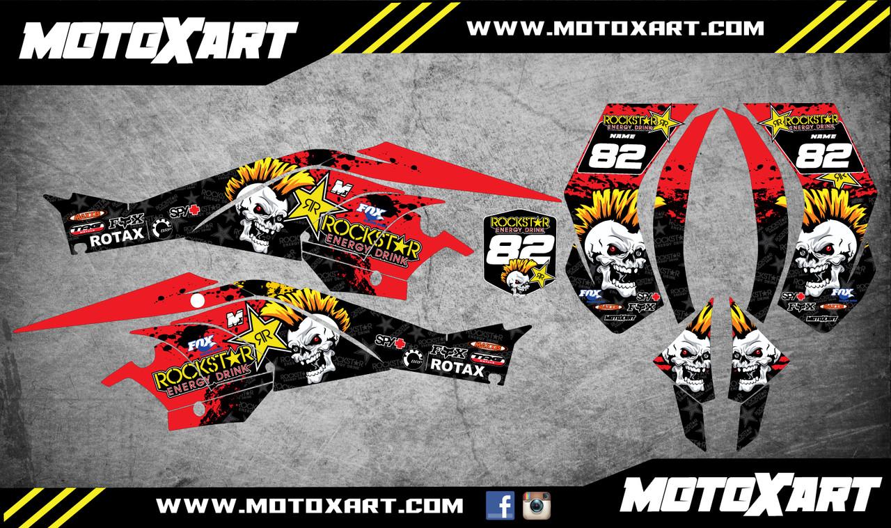 QUAD ATV Full custom graphics kit ACE Style Sticker Kit MotoXart