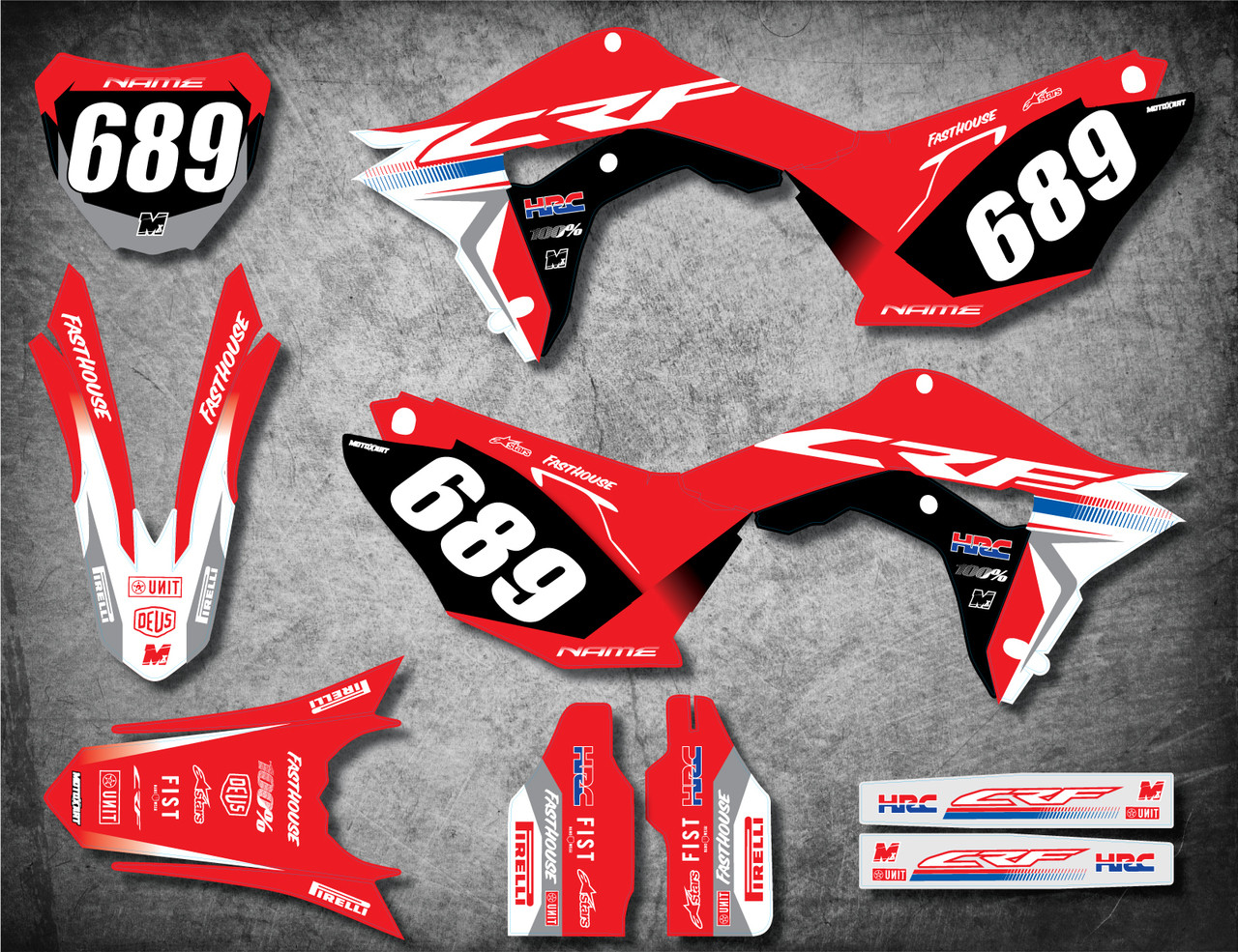 Honda CRF 70/80/100 Full Graphics Kit PRO Style MotoXart