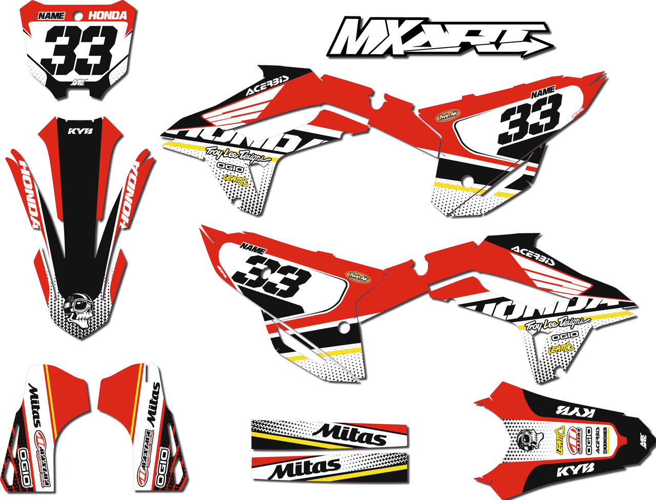 Planche stickers A4 CRF HONDA  Stickers Project