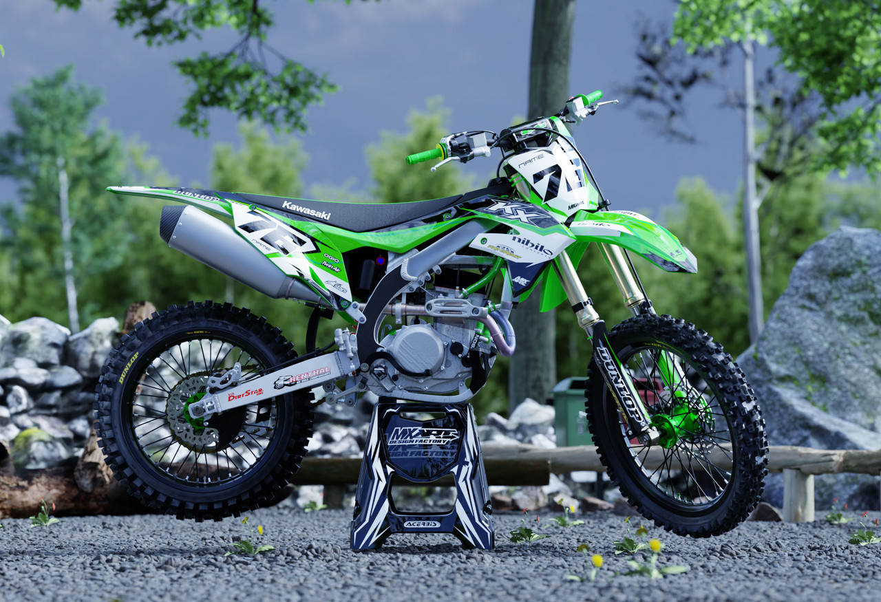 Premium Kawasaki KDX 50 sticker kits :: MXart :: Factor Green