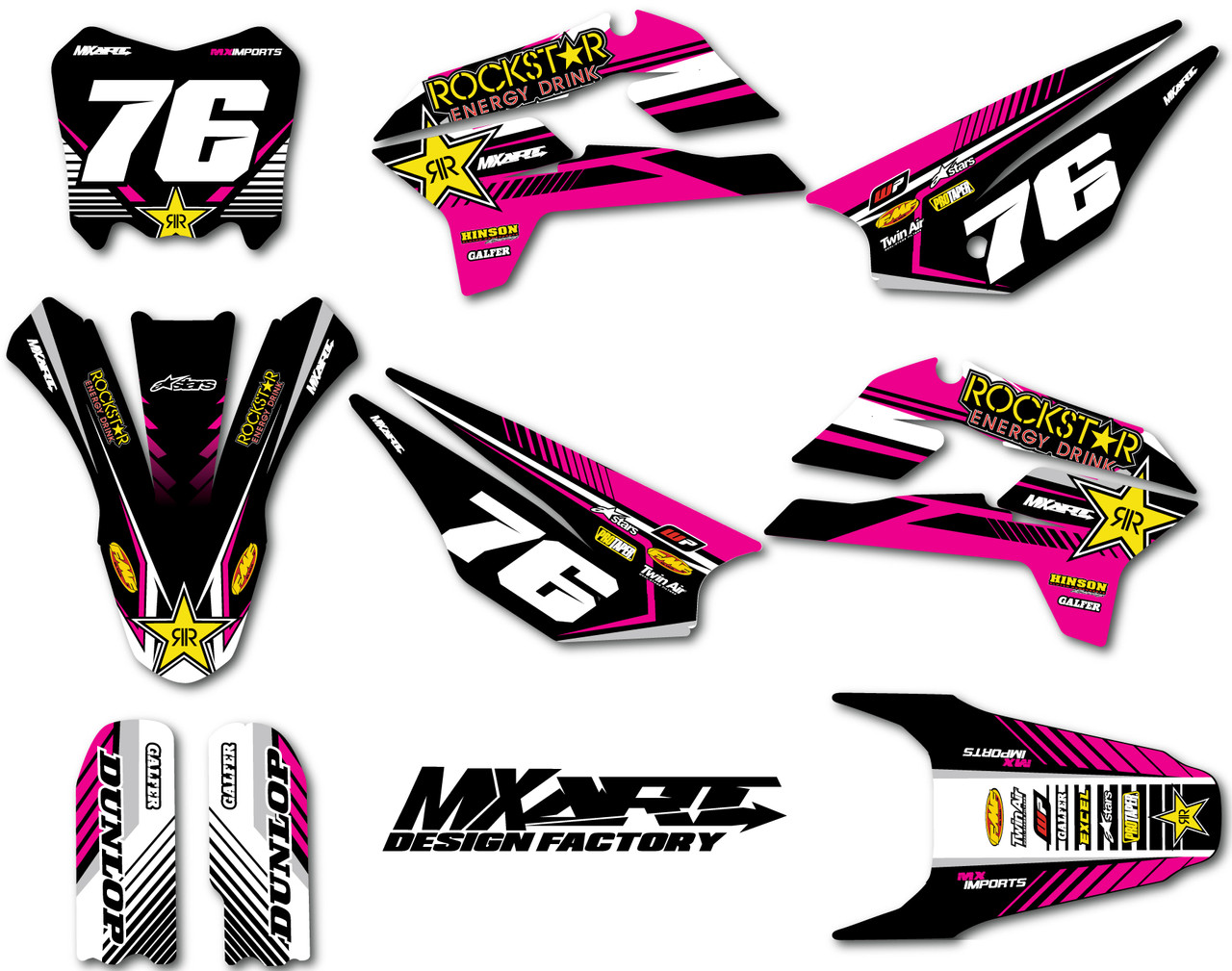 Premium Quality Kayo Dirt Bike Graphics :: MXart :: Chelsea Pink Style