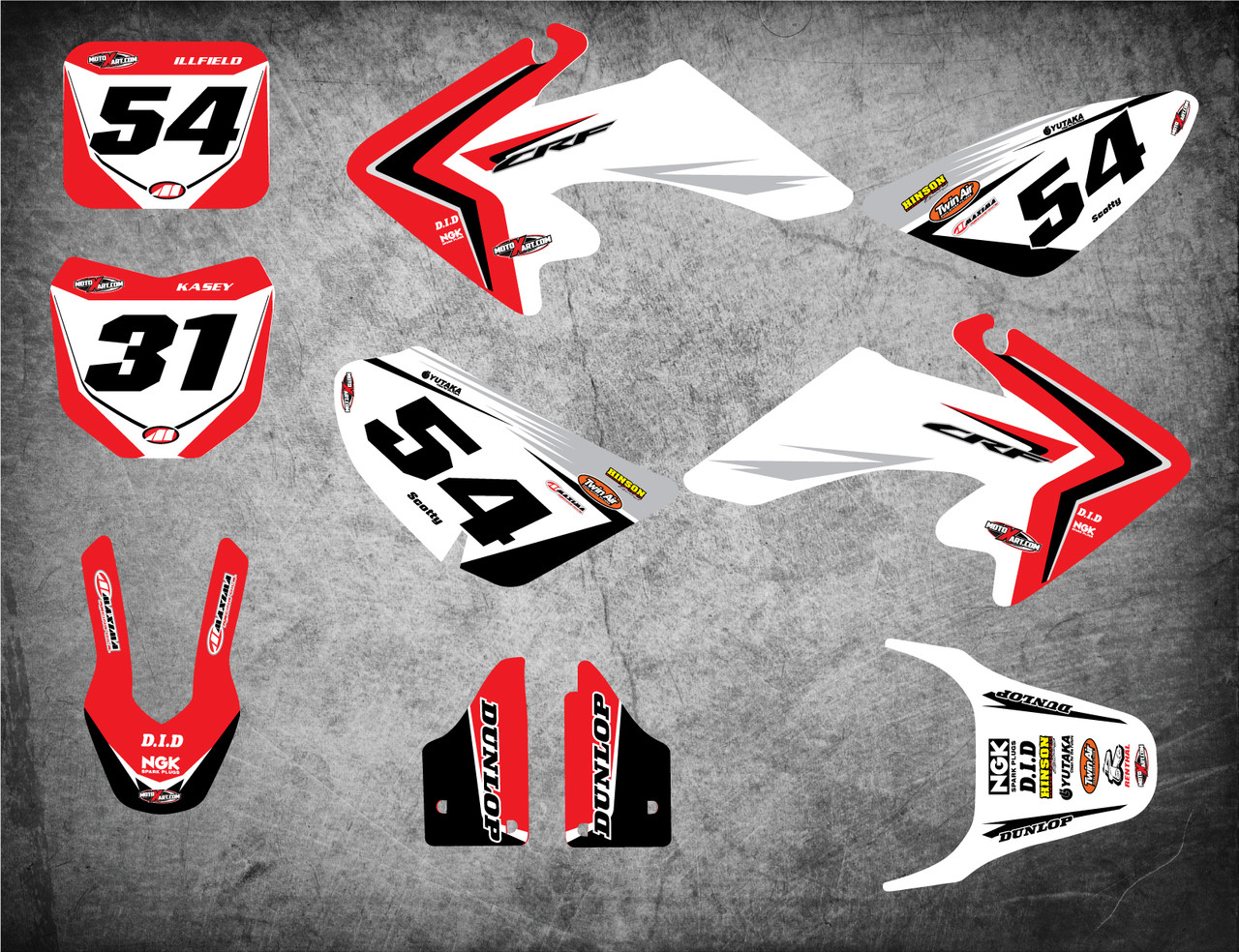 CRF 50 Rebound Style Full Sticker Kit MotoXart CRF 50 Rebound Style Full Sticker Kit MotoXart