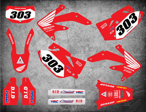 Image shows HONDA CRF 450 X model sticker kit motorbike graphics Australia