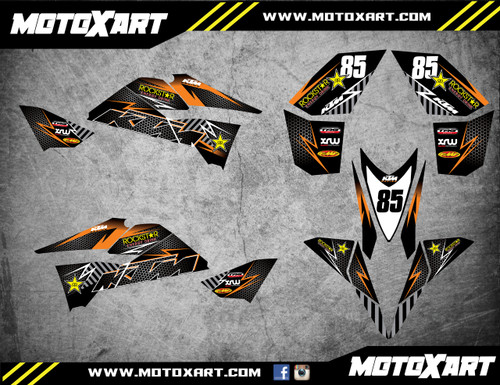 QUAD ATV Full custom graphics kit KTROCK Style Sticker Kit