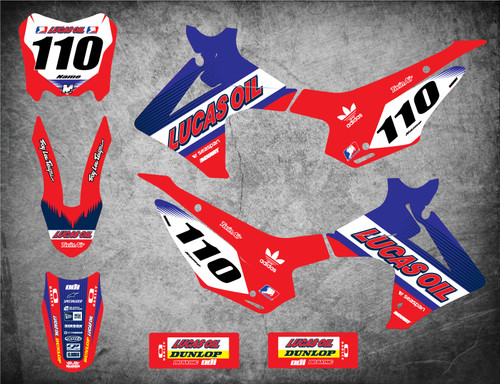 Image shows HONDA style decal kit CRF 110 2013 2014 2015 2016 2017 2018 model Stickers Australia