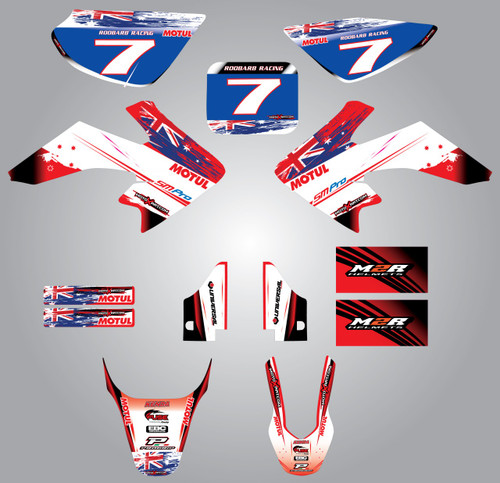 Honda CRF 70/80/100 Full Graphics Kit Aussie Pride Style