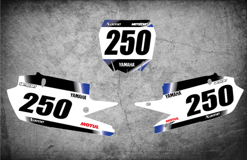 Yamaha SUNRISE STYLE number plate graphics kits Australia, PRO GRADE materials fast turnaround, Free shipping.