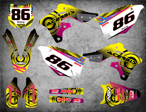 Kawasaki decal kits Australia, Premium grade materials, fast turnaround, free shipping on all KX sticker kits in Australia. NEON style.