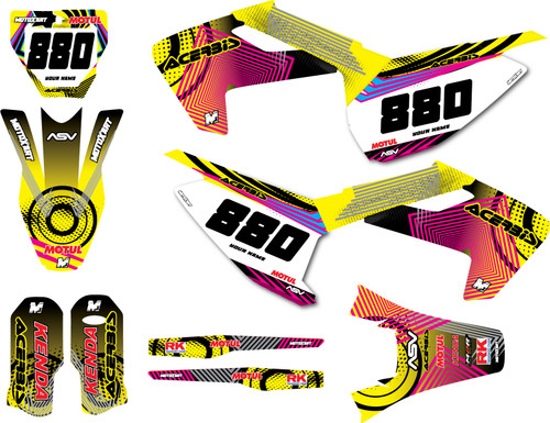 Sticker kits to fit Husqvarna models made in Australia. Premium quality graphics for all Husky models. NEON Style