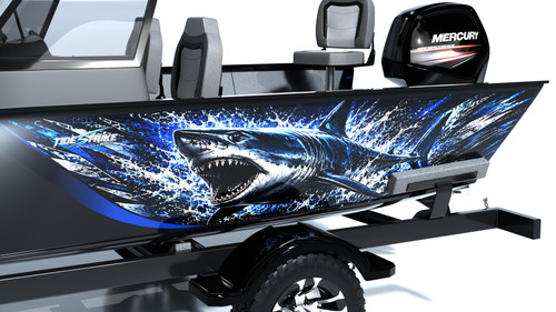 Mako Blue Standard Series Boat Half Wrap – 3M Marine Graphics Kit