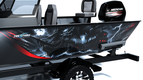 Ghost Ship Red Standard Series Boat Half Wrap – 3M Marine Graphics Kit