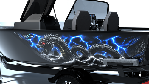 Sea Serpent Blue Standard Series Boat Half Wrap – 3M Marine Graphics Kit