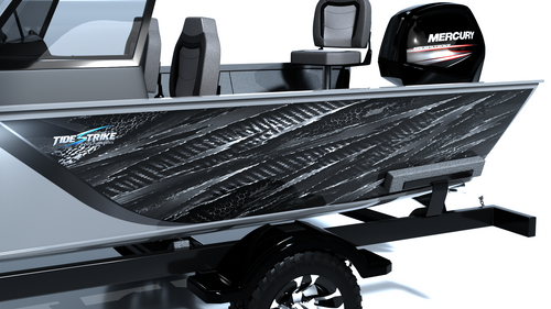 Carbon Stealth Standard Series Boat Half Wrap – 3M Marine Graphics Kit